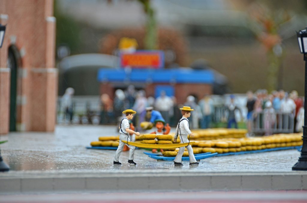 Representación de portadores de queso de Alkmaar