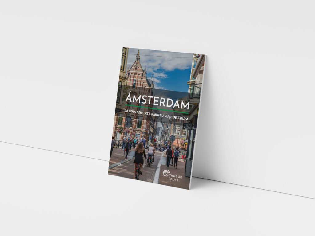 Portada de la guía gratis “Ámsterdam en 3 días”: itinerario por distritos en PDF de CAMALEON TOURS (con regalo al final)
