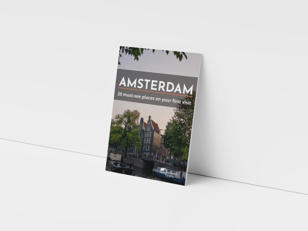 Cover of the free guide 20 must-see places on your first visit to Amsterdam