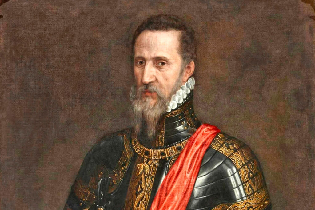 Retrato histórico de Fernando Álvarez de Toledo, III Duque de Alba, figura clave de la represión española en los Países Bajos del siglo XVI.
